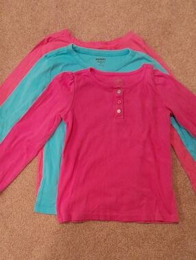 Old Navy, Cherokee, Gymboree Girls' Long Sleeve T's - Hot Pink, Coral & Teal (3)